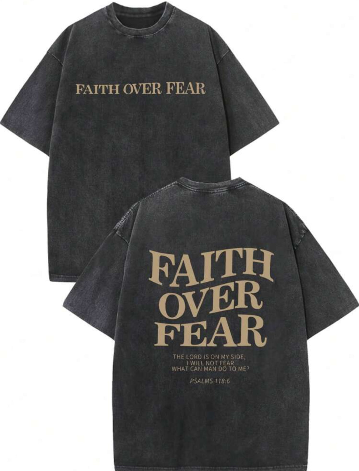 Faith over Fear (Black) Oversize