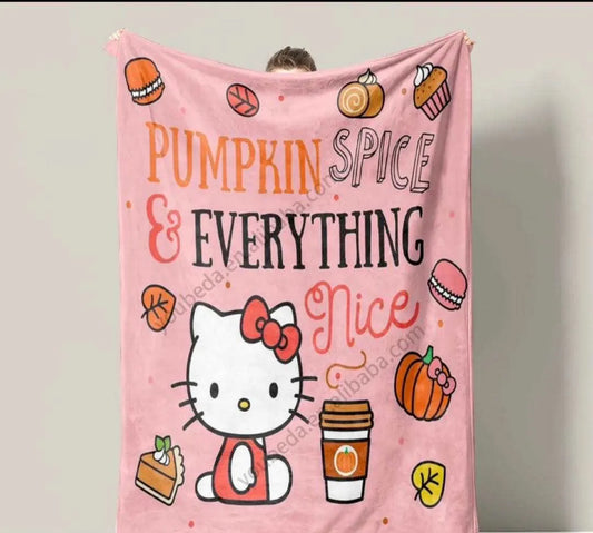 Hello Kitty Pumpkin Spice & Everything Nice Throw Blanket